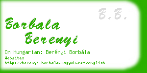 borbala berenyi business card