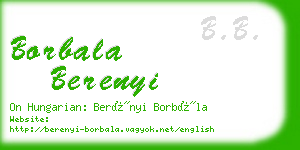 borbala berenyi business card